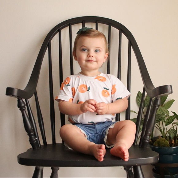 Orange Print Short Sleeve Graphic Bodysuit T-Shirt - Picture 2 of 9